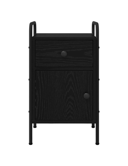 Armadio da Notte Rovere Nero 35 x 36,5 x 61 cm