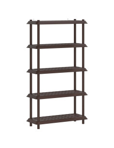 Unità di scaffalatura 5 livelli 100 x 40 x 177 cm PP Marrone 2