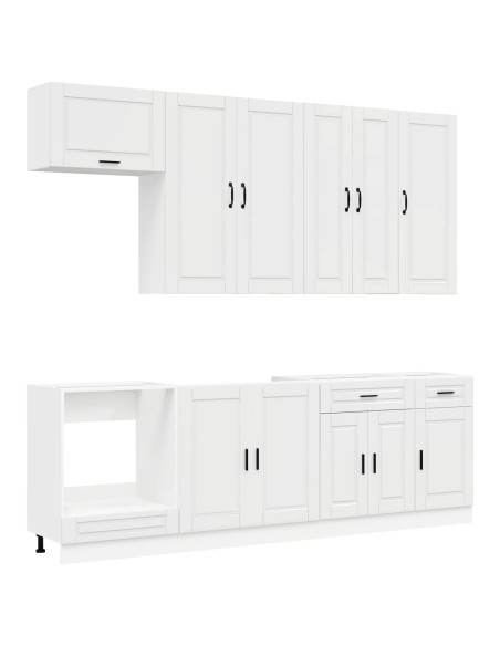 Unità Cucina PORTO 8 pcs Bianco Lucido Legno ingegnerizzato
