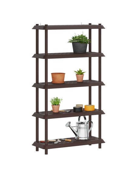 Unità di scaffalatura 5 livelli 100 x 40 x 177 cm PP Marrone