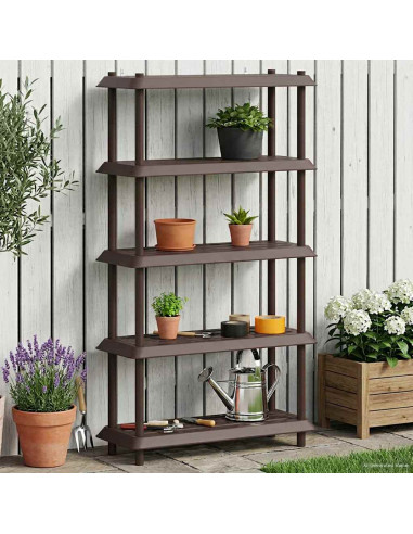 Unità di scaffalatura 5 livelli 100 x 40 x 177 cm PP Marrone