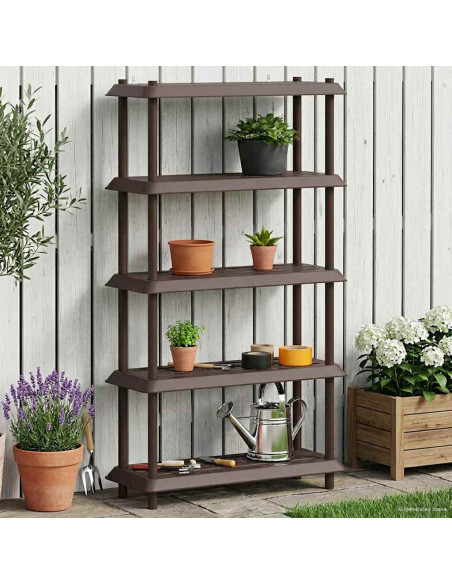 Unità di scaffalatura 5 livelli 100 x 40 x 177 cm PP Marrone