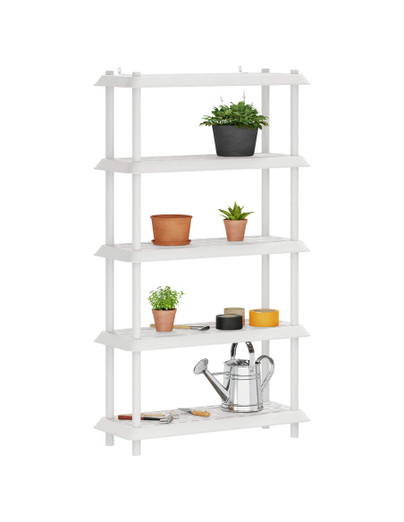 Unità di scaffalatura 5 livelli 100 x 40 x 177 cm PP Bianco