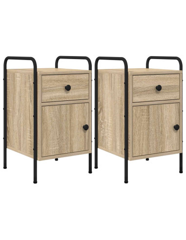 Armadio da Notte 2 pz Rovere Sonoma 35 x 36,5 x 61 cm