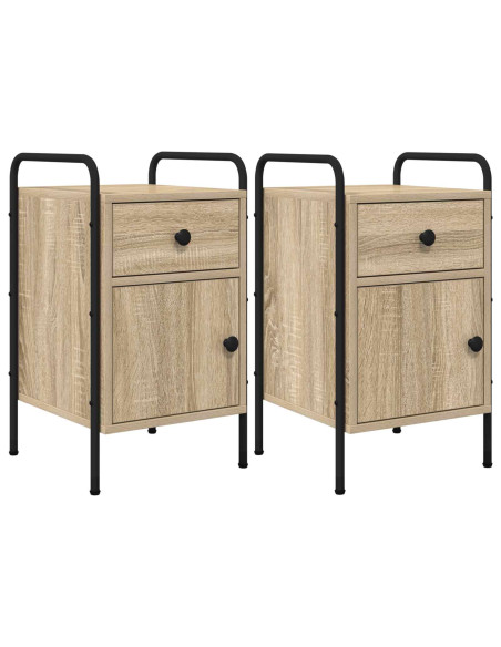 Armadio da Notte 2 pz Rovere Sonoma 35 x 36,5 x 61 cm