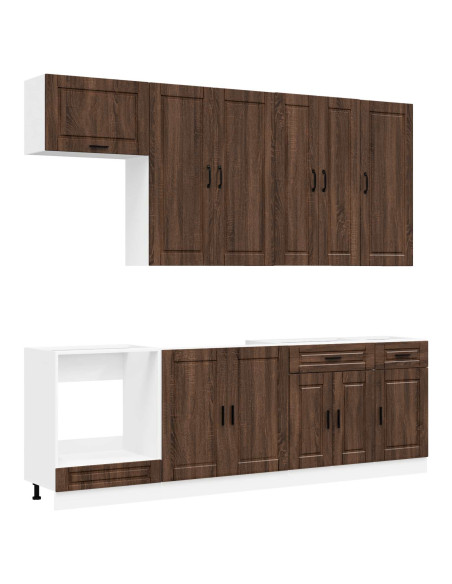 Unità Cucina PORTO 8 pcs Rovere Marrone Legno ingegnerizzato
