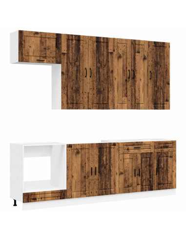 Unità Cucina PORTO 8 pcs Legno antico Legno ingegnerizzato