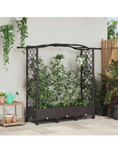 Letto rialzato con traliccio e ruote Marrone 169 x 40 x 129 cm