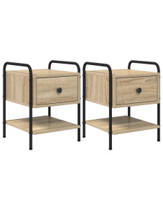 Armadio da Notte 2 pz Rovere Sonoma 35 x 36,5 x 47 cm 2