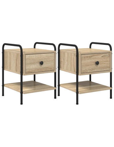 Armadio da Notte 2 pz Rovere Sonoma 35 x 36,5 x 47 cm