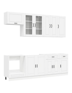 Unità Cucina PORTO 8 pcs Bianco Legno ingegnerizzato 2