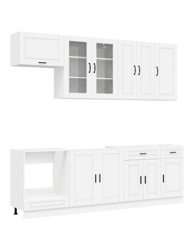 Unità Cucina PORTO 8 pcs Bianco Legno ingegnerizzato
