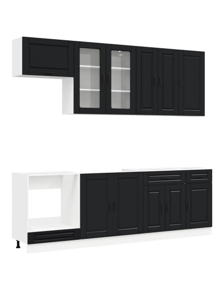 Unità Cucina PORTO 8 pcs Nero Legno ingegnerizzato