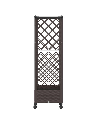 Letto Rialzato con Griglia e Tetto Marrone 122,5 x 40 x 127 cm
