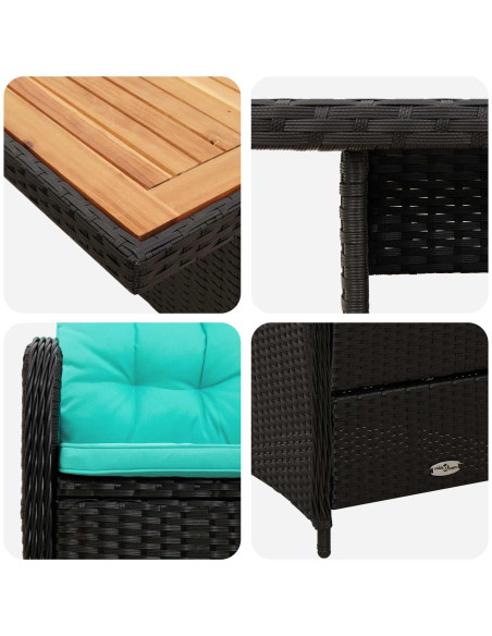 Set da pranzo per esterni 3 pcs polyrattan