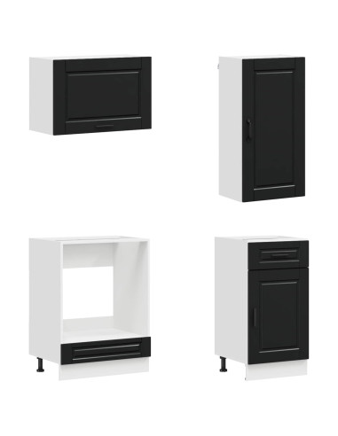 Unità Cucina PORTO 8 pcs Nero Legno ingegnerizzato