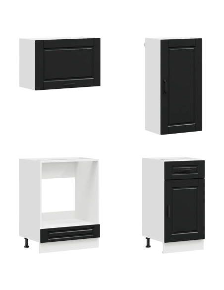 Unità Cucina PORTO 8 pcs Nero Legno ingegnerizzato