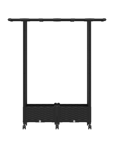 Letto Rialzato con Griglia e Tetto Nero 122,5 x 40 x 127 cm PP
