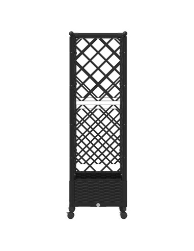 Letto Rialzato con Griglia e Tetto Nero 122,5 x 40 x 127 cm PP