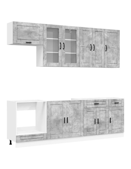 Unità Cucina PORTO 8 pcs Grigio Cemento Legno ingegnerizzato