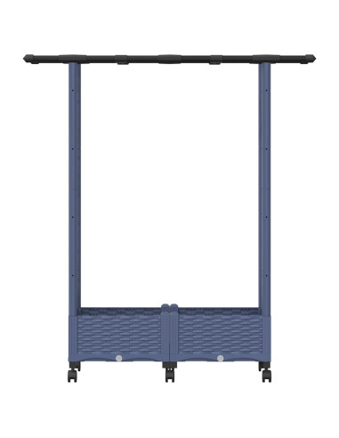 Letto Rialzato con Griglia e Tetto Grigio 122,5 x 40 x 127 cm