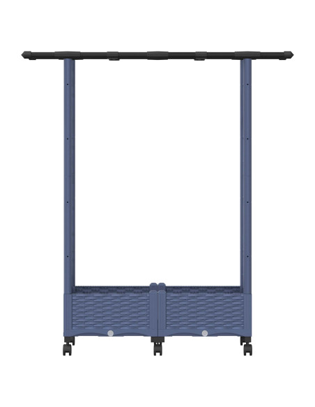 Letto Rialzato con Griglia e Tetto Grigio 122,5 x 40 x 127 cm