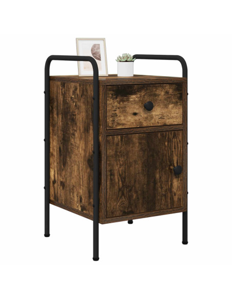 Armadio da Notte 2 pz Rovere Fumo 35 x 36,5 x 61 cm