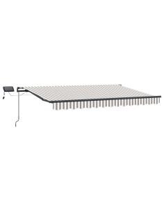 Tenda Retrattile Grigio chiaro e bianco 450 × 350 cm Tessuto