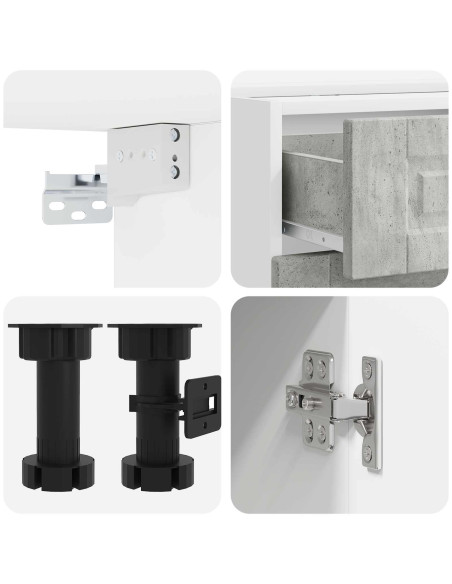 Unità Cucina PORTO 8 pcs Grigio Cemento Legno ingegnerizzato