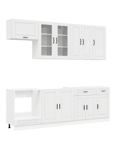 Unità Cucina PORTO 8 pcs Bianco Lucido Legno ingegnerizzato 2