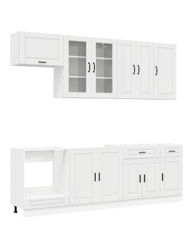 Unità Cucina PORTO 8 pcs Bianco Lucido Legno ingegnerizzato