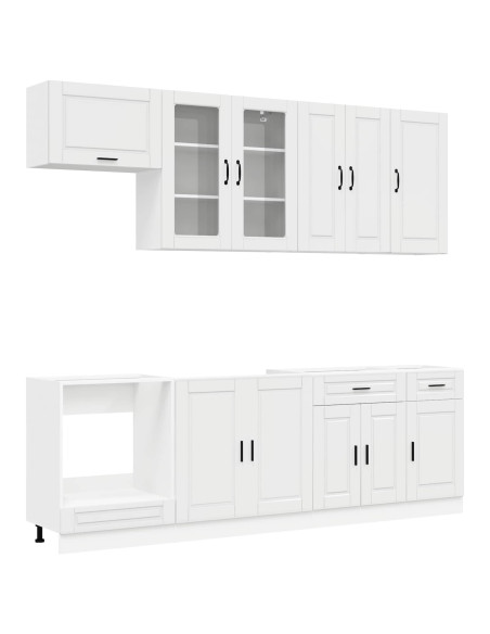 Unità Cucina PORTO 8 pcs Bianco Lucido Legno ingegnerizzato