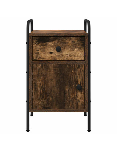 Armadio da Notte 2 pz Rovere Fumo 35 x 36,5 x 61 cm