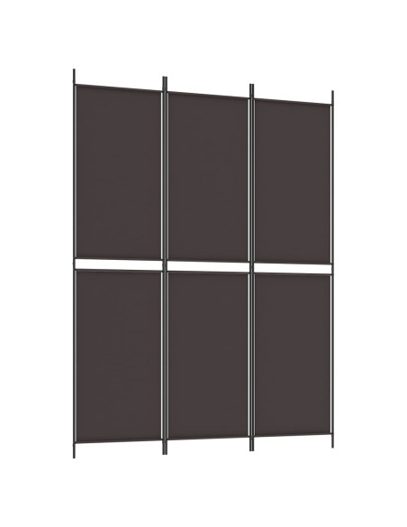 Divisorio a 3 Pannelli Marrone 150x200 cm in Tessuto