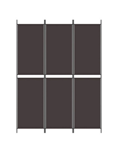 Divisorio a 3 Pannelli Marrone 150x200 cm in Tessuto