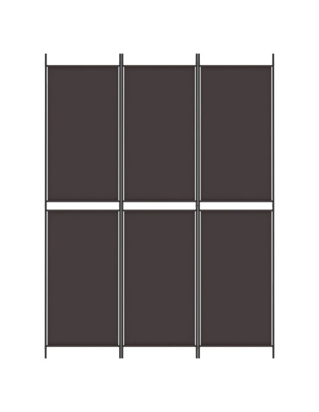 Divisorio a 3 Pannelli Marrone 150x200 cm in Tessuto