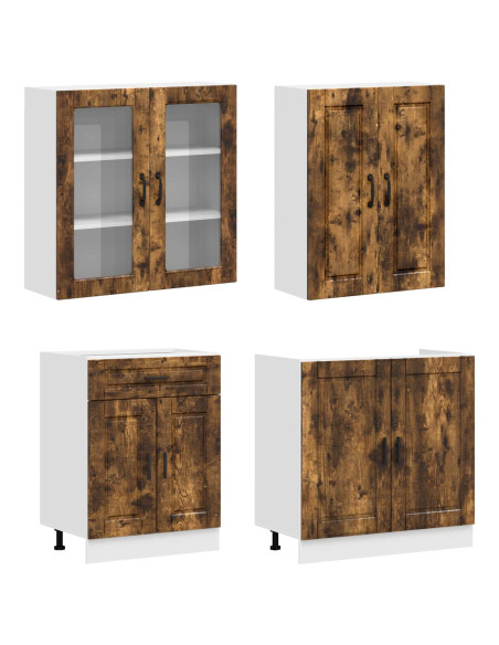 Unità Cucina PORTO 8 pcs Rovere Fumo Legno ingegnerizzato