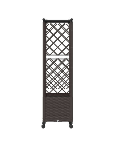 Letto Rialzato con Griglia e Tetto Marrone 124,5 x 40 x 142 cm