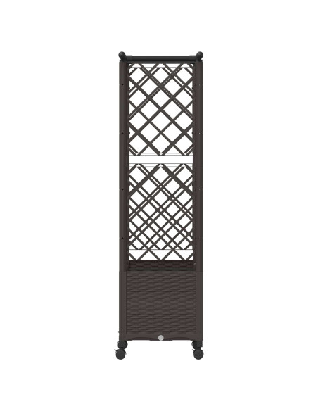Letto Rialzato con Griglia e Tetto Marrone 124,5 x 40 x 142 cm