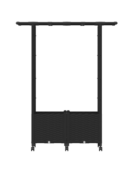 Letto Rialzato con Griglia e Tetto Nero 124,5 x 40 x 142 cm PP