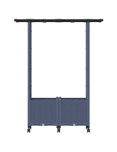 Letto Rialzato con Griglia e Tetto Grigio 124,5 x 40 x 142 cm