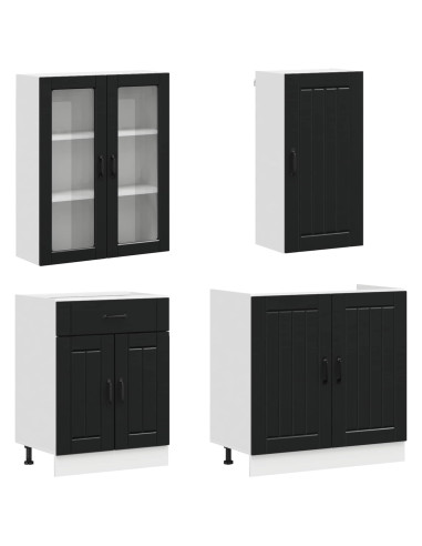 Unità Cucina LUCCA 8 pcs Nero Legno ingegnerizzato