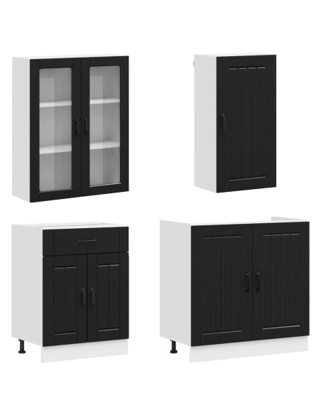 Unità Cucina LUCCA 8 pcs Nero Legno ingegnerizzato