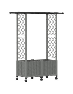 Letto Rialzato con Griglia e Tetto Grigio Chiaro PP 2