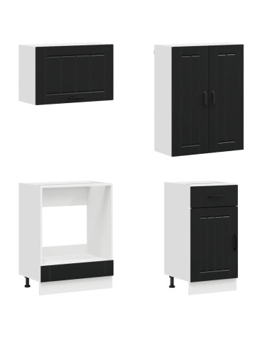 Unità Cucina LUCCA 8 pcs Nero Legno ingegnerizzato