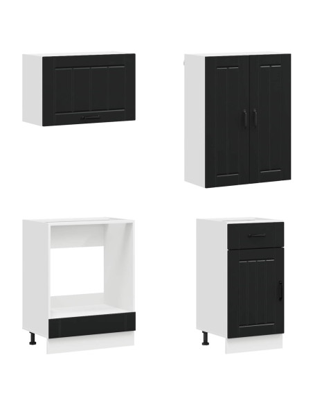 Unità Cucina LUCCA 8 pcs Nero Legno ingegnerizzato