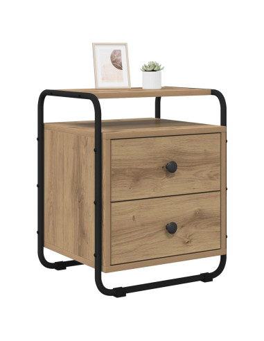 Armadio da Notte 2 pz Rovere Artigianale Legno ingegnerizzato