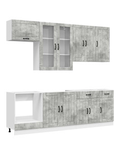 Unità Cucina LUCCA 8 pcs Grigio Cemento Legno ingegnerizzato 2