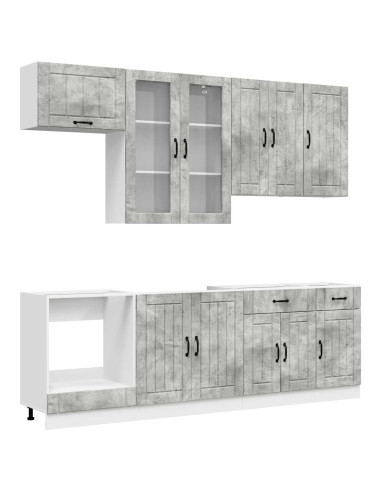 Unità Cucina LUCCA 8 pcs Grigio Cemento Legno ingegnerizzato