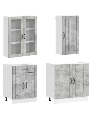 Unità Cucina LUCCA 8 pcs Grigio Cemento Legno ingegnerizzato